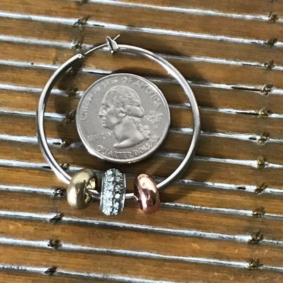 ☀️WEEKEND SALE☀️ Silver toned hoop earrings with extra hoops - Picture 6 of 6